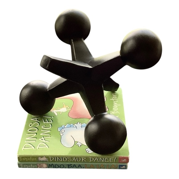 3D Jacks Sculpture Figurine Decor Black Abstract Six Sided Freestanding Design - Picture 2 of 12